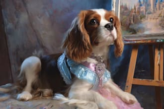 pet portrait cartoon disney style