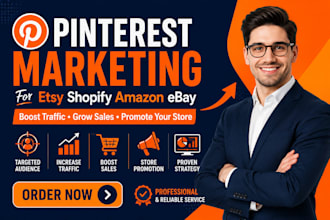 promote etsy, shopify, amazon, ebay store with pinterest marketing boost sales