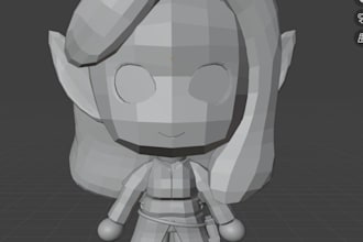 make a chibi 3d model of your character in blender with no ai
