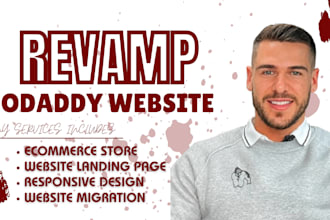 copy, revamp godaddy website migrate hostinger website to wordpress developer