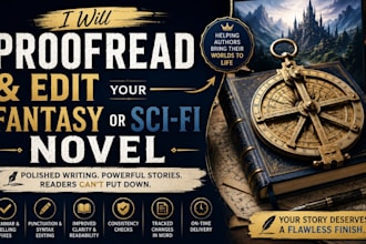 proofread and edit your fantasy or sci fi novel