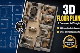 create 3d floor plans and commercial virtual staging for real estate