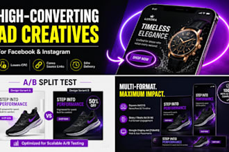 design facebook ad creative and product ad design