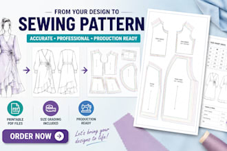 be your sewing pattern maker for clothing pattern grading and digital files, pdf