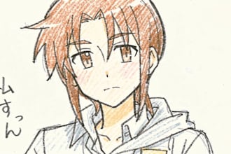 draw cheap coloured sketch anime style