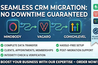 transfer mindbody, vagaro and gohighlevel CRM data