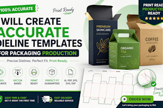 create accurate dieline templates for packaging production