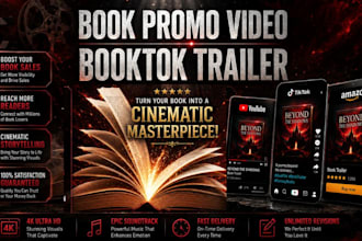 create booktok videos cinematic book trailer book promotion and tiktok video ads