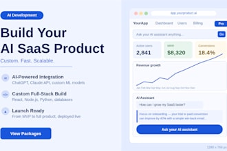 build your ai saas web app, ai website, or custom ai software