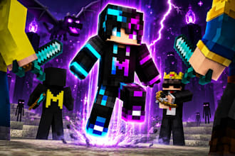 design custom minecraft thumbnail, avatar or character