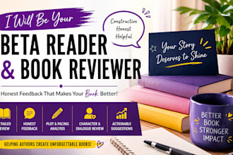 beta read your book ebook story and give you an honest review and feedback