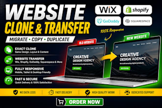 wix website duplicate godaddy website transfer shopify clone squarespace website