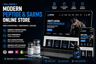 create a modern peptide and sarms online store website