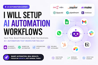 setup ai automation agency n8n zapier make pipedream openai flowise chatbase 11x