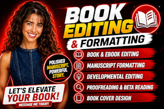 book editing and formatting, manuscript formatting and developmental book editor