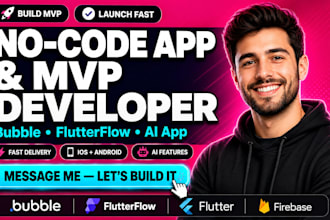build no code app bubble io flutterflow glide flutter mobile app developer mvp