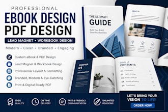 create professional ebook design PDF design, lead magnet PDF and workbook design