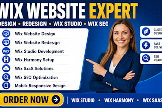 design redesign wix website, wix harmony website, wix studio, wix saas, wix seo
