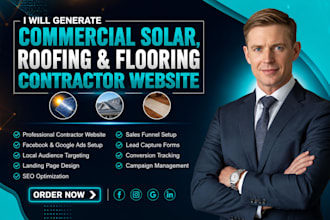 generate commercial solar roofing leads solar roof flooring contractor website
