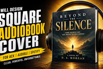 design a square audiobook cover for acx audible spotify