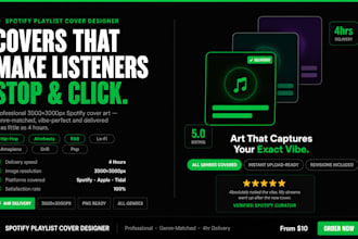 design a stunning spotify playlist cover art 3000x3000px in 4 hours