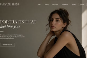design squarespace portrait photographer website with booking