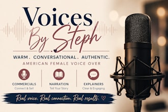 record a warm, conversational american female voice over