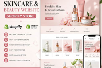 skincare website beauty website skincare shopify shopify store