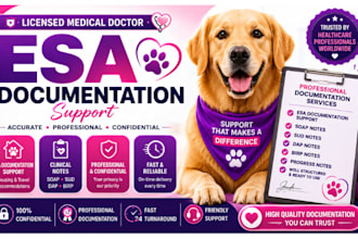 provide esa support documentation, soap sud dap birp notes esa progress letters