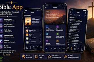 develop bible app with daily devotion sermons and live streaming