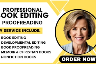 proofread, edit memoir nonfiction books, christian books developmental editor