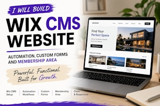 build wix cms website, set up automation, custom forms and membership area
