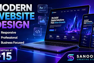 design a modern reponsive website landing page for your business