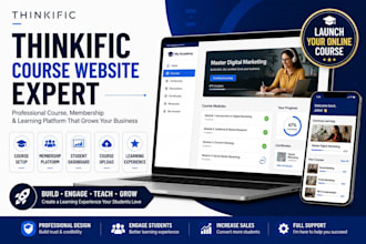 create thinkific course website, membership and learning platform