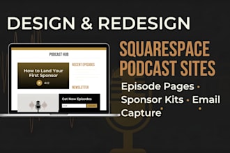 design a podcast website with sponsor kit show pages and lead forms