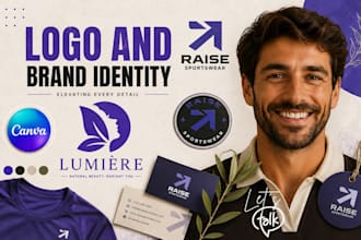 creare un logo aziendale moderno e brand identity professionale su canva