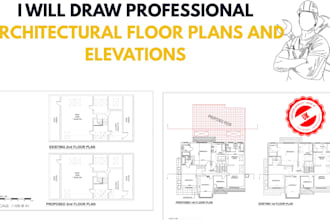 draw professional architectural floor plans and elevations and roof plan