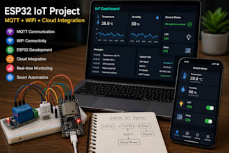 develop esp32 arduino iot projects with mqtt, wifi and cloud integration