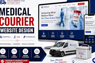 medical courier website, specimen transport website, healthcare delivery website