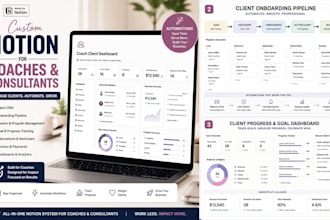 build custom notion template with automation workflows for coaches