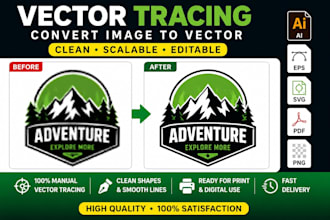 vector trace your logo and convert image to svg, ai, eps