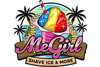 design a professional ice cream logo for your brand