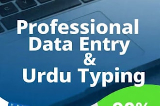 do data entry, urdu typing, english typing