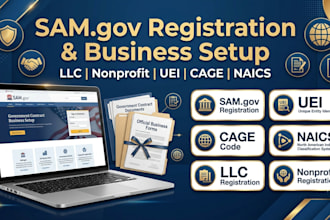 set up sam gov nonprofit registration llc registration uei cage and naics code