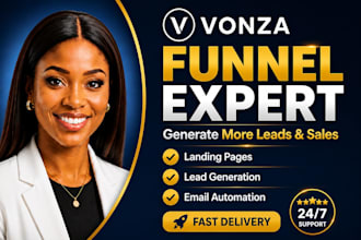 create a high converting vonza sales funnel and landing page