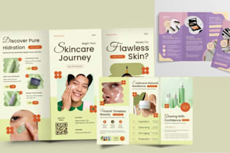 design promotional trifold brochure booklet for skincare med spa beauty brands