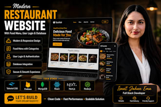 develop a custom restaurant website with authentication