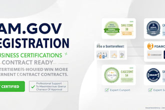 handle sam gov registration 8a sba certification and federal contractor setup
