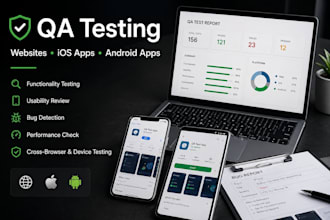 qa review and test IOS app, website review, and android app user experience