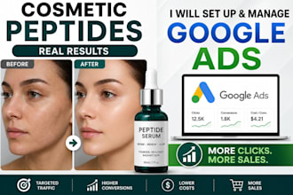 setup and manage google ads for cosmetic peptide brands